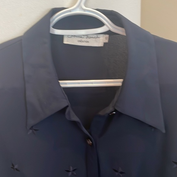 Anne French Creation Navy Blue blouse - Picture 5 of 6